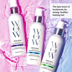 COLOR WOW application on damp hair being sprayed for easy everyday use and fuller hair