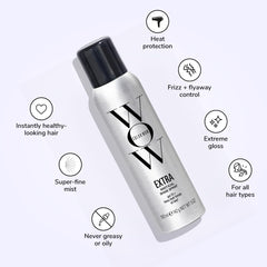 COLOR WOW mist close-up demonstrating ultra-fine spray and shine