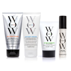 COLOR WOW travel kit front view showing compact anti-frizz set and convenience