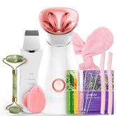 Colorfarm facial steamer in rose-gold packaging for a premium home spa setup.