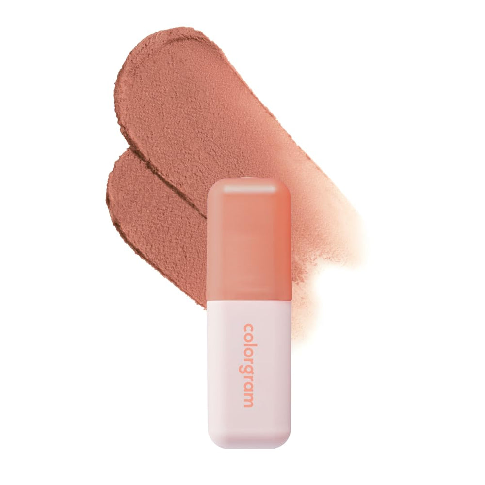 COLORGRAM Nude Blur Tint 01 Salmon Beige tube closeup shows creamy texture for smooth application.