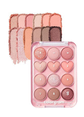 COLORGRAM Pin Point Eyeshadow Palette 01 Peach+Coral compact for daily looks