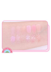 COLORGRAM Pin Point Eyeshadow Palette 04 Bright+Cool application swirl shows versatile shade pairings.