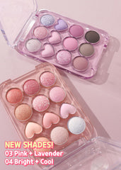 COLORGRAM Pin Point Eyeshadow Palette 04 Bright+Cool matte-shades deliver smooth color payoff and blendability.