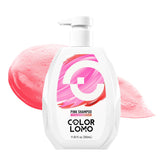 COLORLOMO pink shampoo bottle highlights color-safe protection for vibrant pink tones.