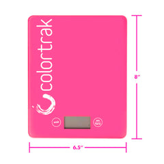 Colortrak tempered glass scale emphasizes safety and durability in a busy salon.