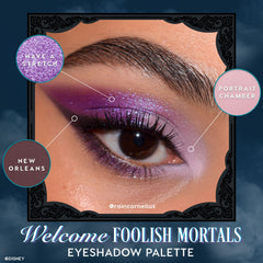 ColourPop Haunted Mansion shadow application brush shot, demonstrating smooth blendability for customizable effects.