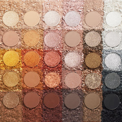 ColourPop Precious Metals palette swatches closeup with luxe finishes for day-to-night wear