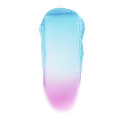 ColourPop Stitch Crowd Favorite aqua-blue swirl shows pink flush on skin