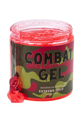 Combat Gel extreme hold bottle with watermelon label for long-lasting slick control