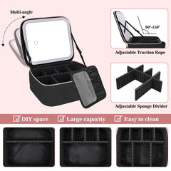 Comeacross makeup bag waterproof leather for durable cosmetics protection.