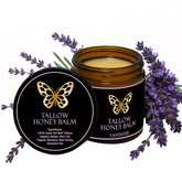 COMFORTENA Tallow Honey Balm jar demonstrates deep hydration for dry, irritated skin.
