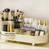 COMFYROOM 360° rotating vanity organizer angle view enables quick access to brushes.