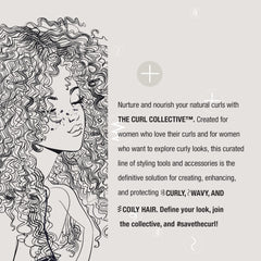 Conair Curl Collective ceramic and ionic technology illustration highlights frizz control and healthy shine.