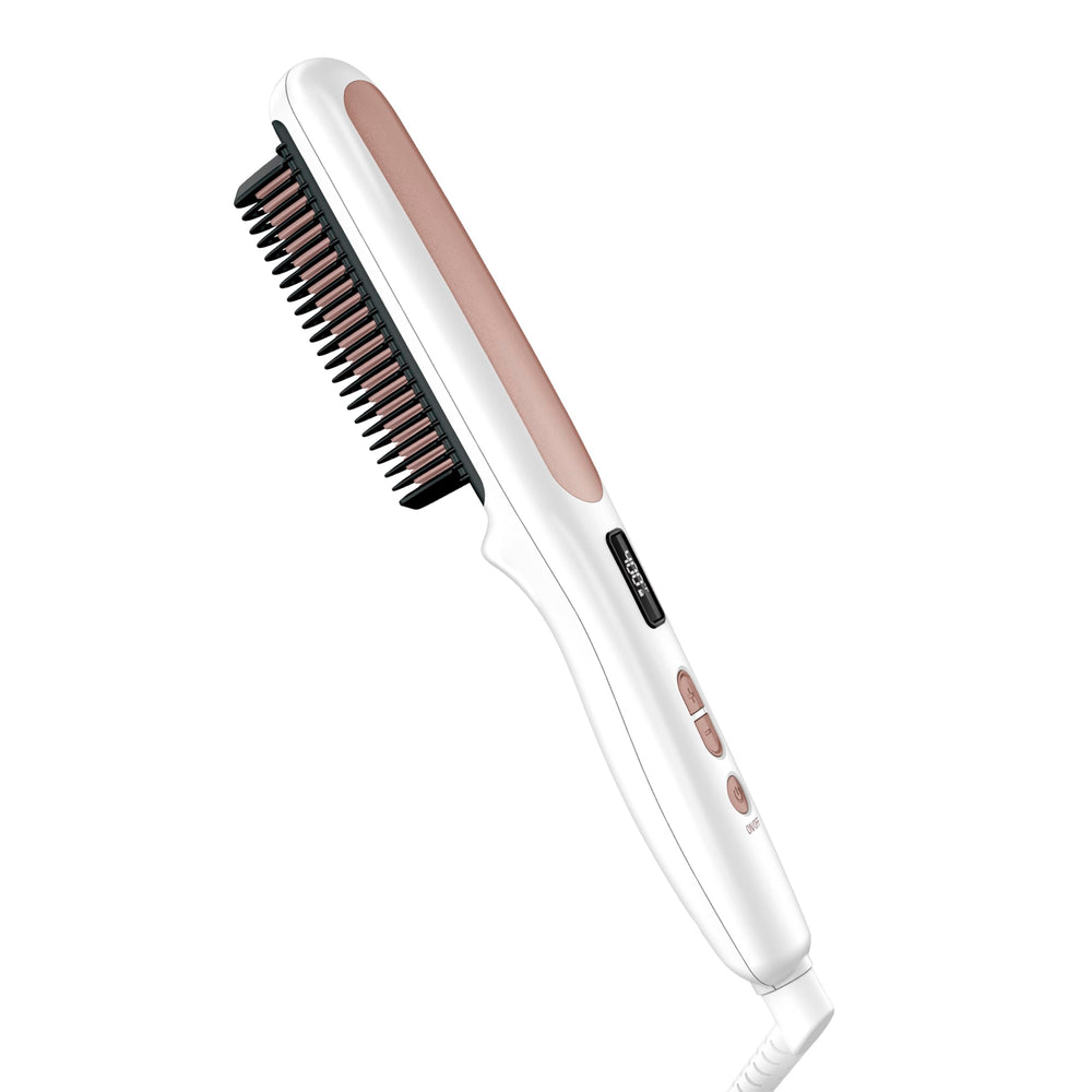 Conair double ceramic straightening brush front view for quick, smooth styling