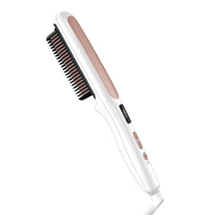 Conair double ceramic straightening brush front view for quick, smooth styling