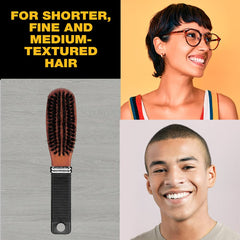 Conair hairbrush shows detailed bristles for distributing natural oils