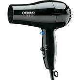 Conair hairdryer black front view for quick home styling.