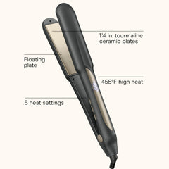 Conair Infinitipro flat iron digital display and controls for easy heat selection.