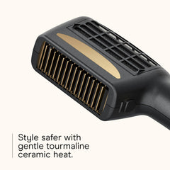 Conair Infinitipro wide-tooth thermal comb aids detangling with even heat.