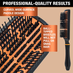 Conair Quick Blow Dry Copper Collection ball-tipped bristles glide through hair without snagging during styling.