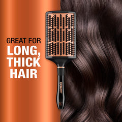 Conair Copper Collection curved paddle covers large areas to add volume in thick or long hair.