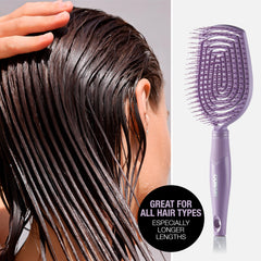 Conair wet-dry use close-up shows versatility for damp and dry hair.