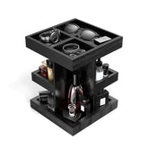 Coneqwliy wooden Cologne Organizer with 3-tier rotating stand for easy fragrance access