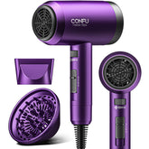 CONFU hair dryer with diffuser attachment enhances natural curls and texture.