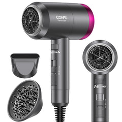 CONFU Ionic Blow Dryer 1600W motor powers fast drying on-the-go