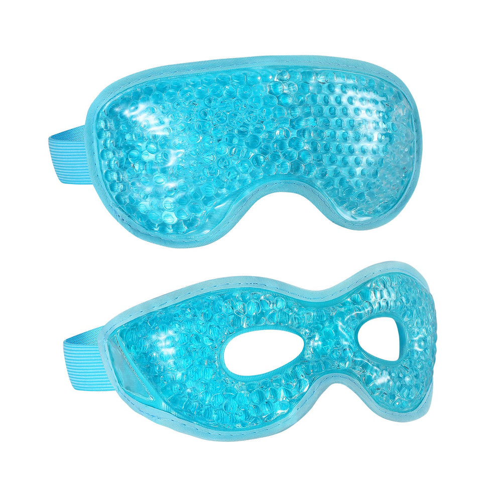CONSGIJI gel eye mask blue front view for cooling relief