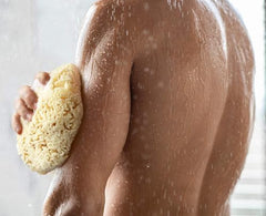 Constantia Man sea sponge mesh bag storage for drying and travel.
