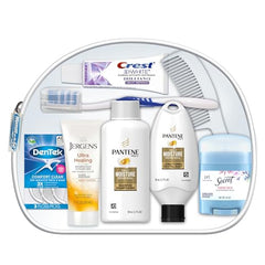 Pantene shampoo 1.7 oz bottle demonstrates travel size hair care convenience.