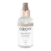 Coochy Rash Rescue bottle mist showing soothing botanicals for sensitive skin hydration