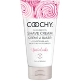 Coochy Shave Cream bottle with Frosted Cake scent for smooth, rash-free shaving.