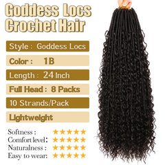 CooCooJoo Goddess Faux Locs with curly ends add volume for a bold look.