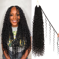 CooCooJoo Goddess Faux Locs 24 inch full-length for natural daily wear.