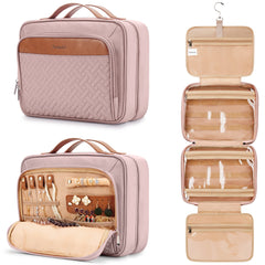 COOSKY travel bag closed keeps full-size items secure during travel.