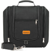 COOSKY travel hanging toiletry bag front view keeps cosmetics organized on the go.