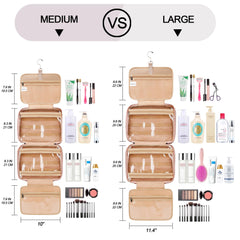 COOSKY travel hanging toiletry bag jewelry compartment keeps accessories tidy.