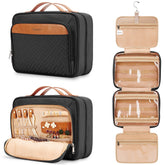 COOSKY Travel Hanging Toiletry Bag front view with organized compartments for easy packing.