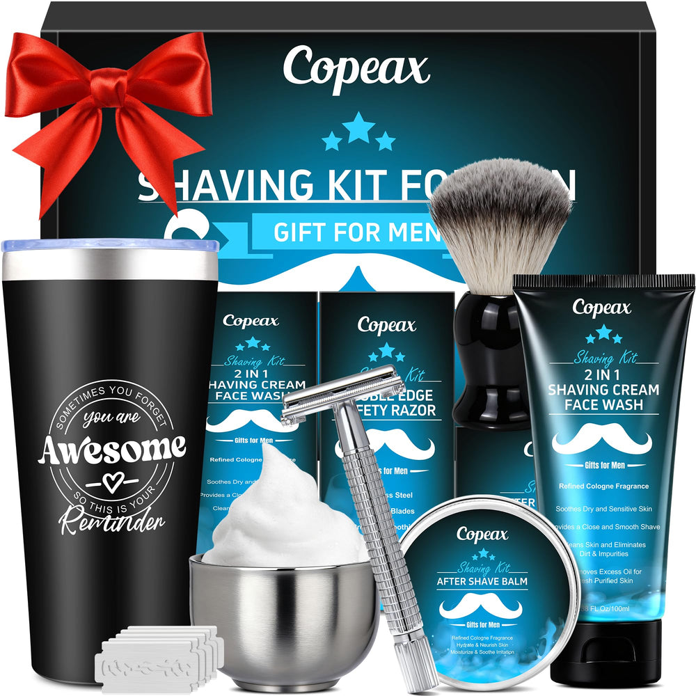 Copeax razor in stainless steel for precise, comfortable shave