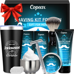 Copeax razor in stainless steel for precise, comfortable shave
