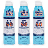 Coral Isles Sunscreen Spray front view, ready for beach days and UV protection