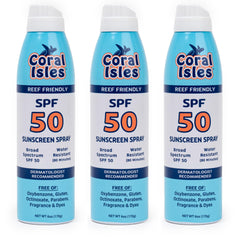 Coral Isles Sunscreen Spray front view, ready for beach days and UV protection