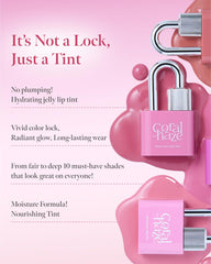 CORALHAZE Glow Lock Jelly Tint demonstrates long-lasting color on lips