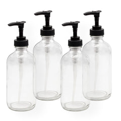 Cornucopia Brands 8oz clear glass pump bottle for versatile liquids and blends