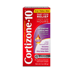 Cortizone-10 front tube showing product and size for fast relief