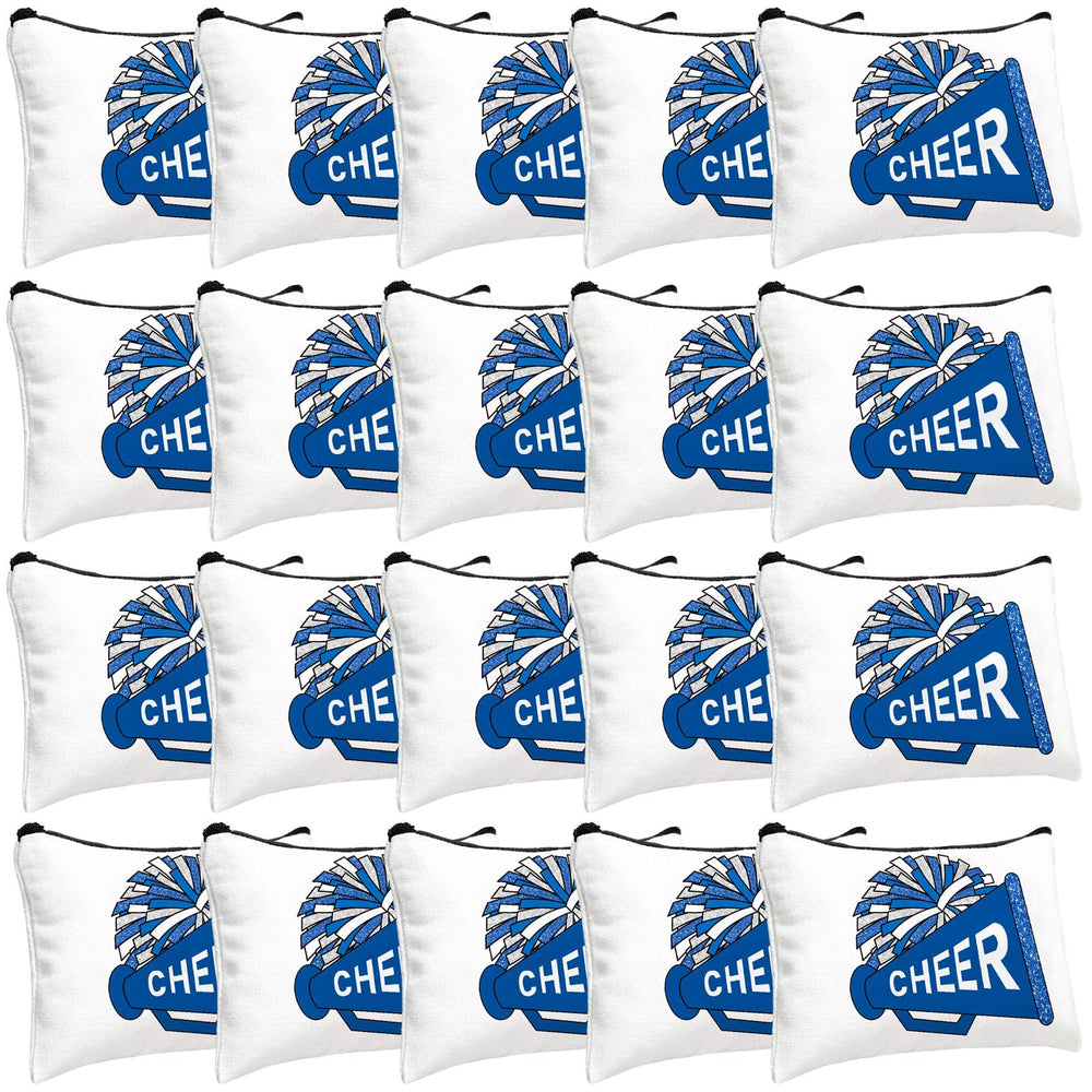 Cosblank cheer makeup bag blue 20-pcs bulk for team gifts and on-the-go storage.