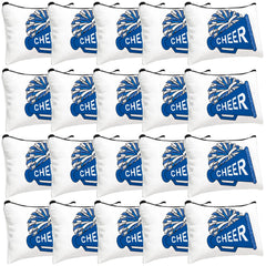 Cosblank cheer makeup bag blue 20-pcs bulk for team gifts and on-the-go storage.